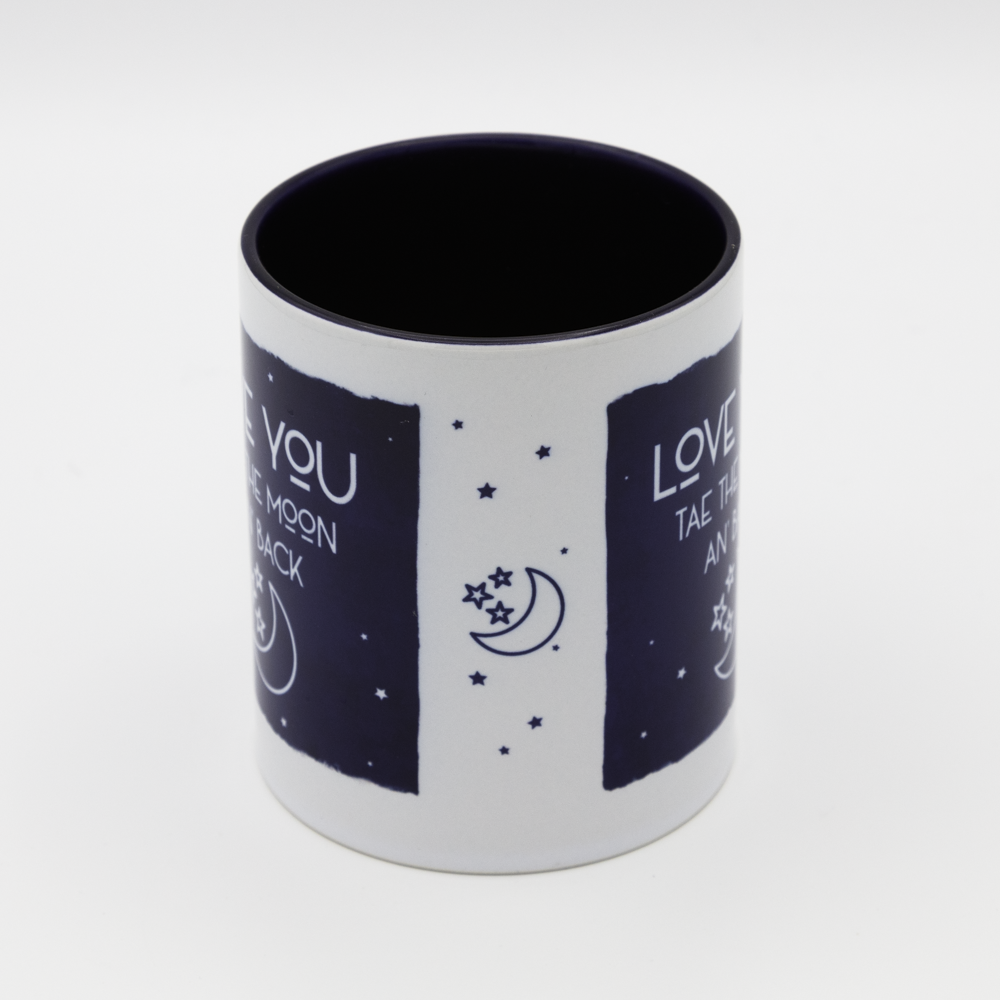 Spindrift Designs - Wholesale Coffee Mug - Love You Tae The Moon An' Back  - Scottish Theme Ceramic Mug1