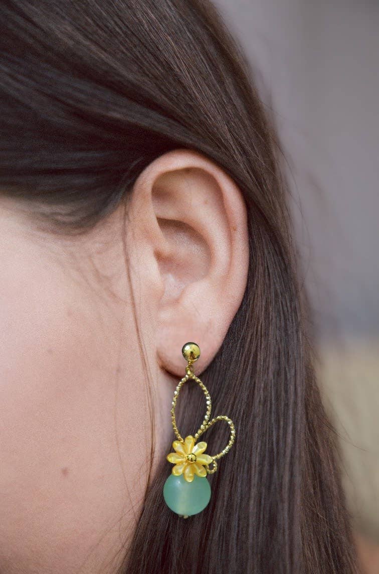 Hirondelle Bijoux - Wholesale Dangle Earrings - Daphné floral earrings5