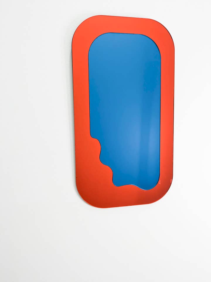 Red & Teal Wobble Mirror for wholesale by TYST