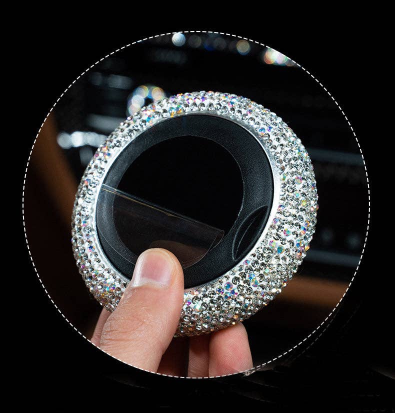 White Car Accessories - Ceramic Rhinestone Scent Container MIS0544 for wholesale on Faire2