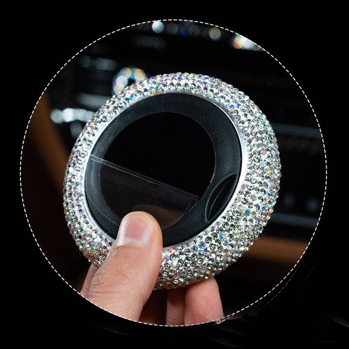 White Car Accessories - Ceramic Rhinestone Scent Container MIS0544 for wholesale on Faire2