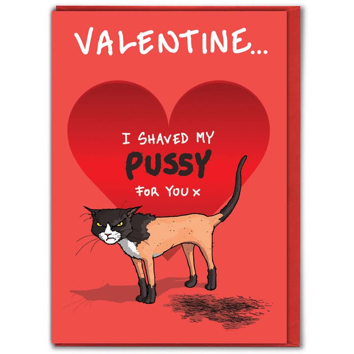brainbox candy - Vendita all'ingrosso Biglietti per San Valentino - Divertente biglietto di San Valentino - Figa rasata