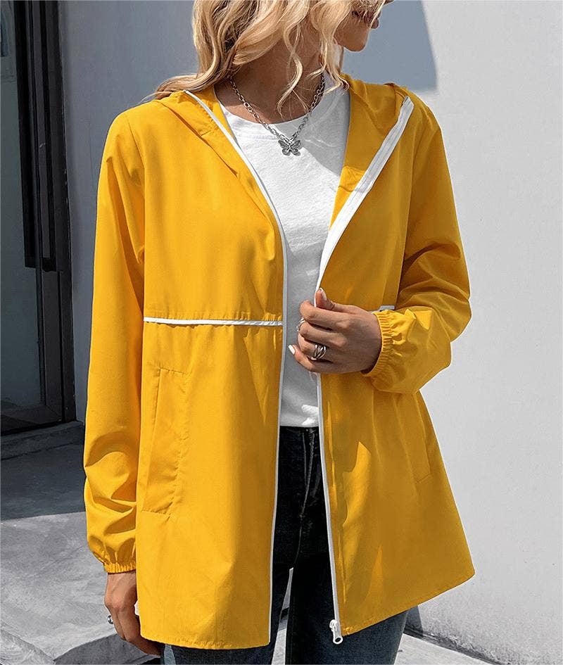 HIDDENBRAND - Wholesale Jacket - Women's - Zippered hooded jacket lightweight outdoor waterproof jacket3