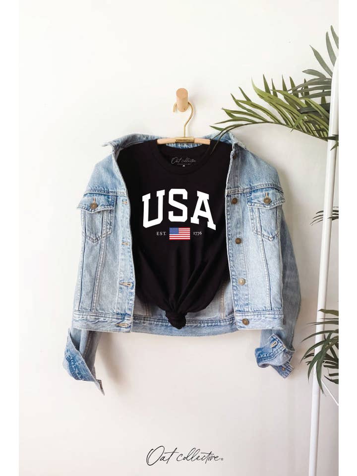 OAT COLLECTIVE - Wholesale Screen Printed T-Shirt - Women's - USA EST.1776 Graphic T-shirt