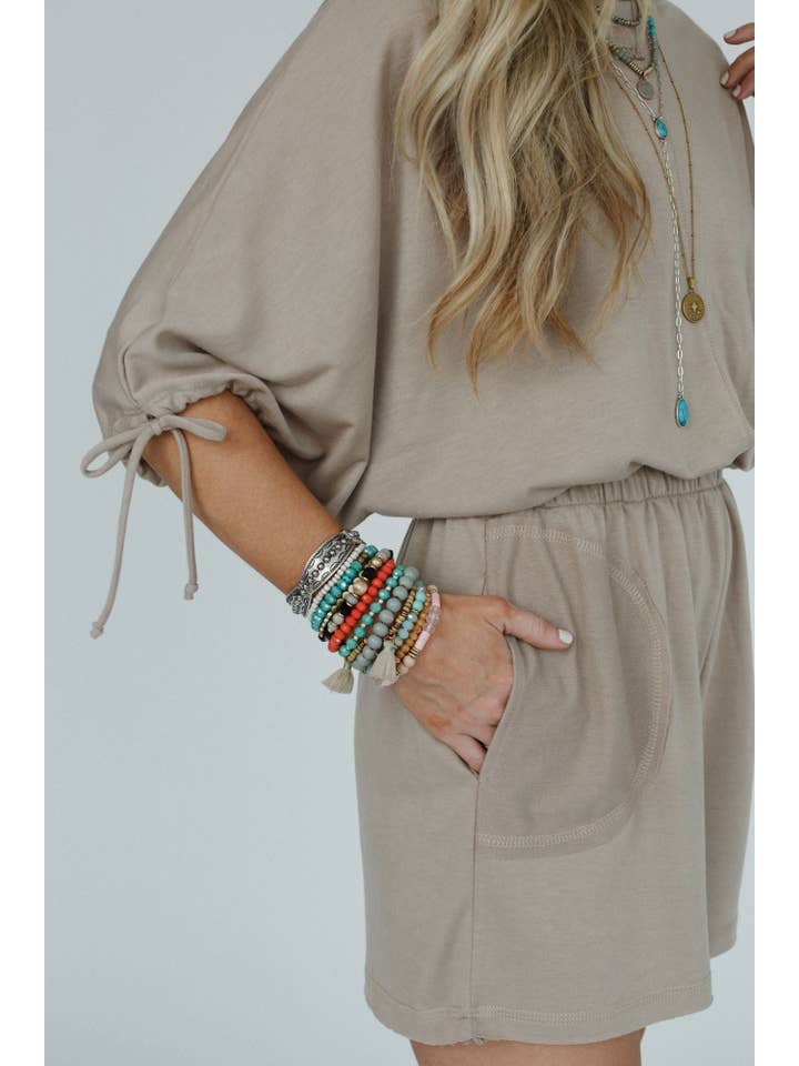 Three Bird Nest - Wholesale Romper - Women's - Carolina Comfy Romper - Taupe