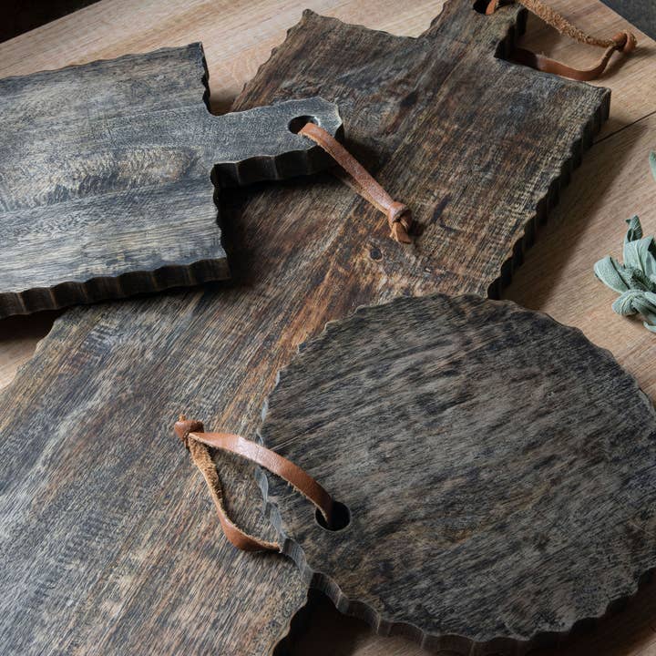 Foreside Home & Garden - Wholesale Cutting Board - Oversized Hand Carved Black Wood Serving Cutting Board