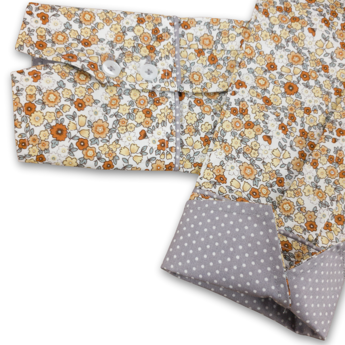 Salamander Shirts Ltd - Vente Chemise – femme - Chemisier fleuri pour femmes Grenouille beige, crème et gris5