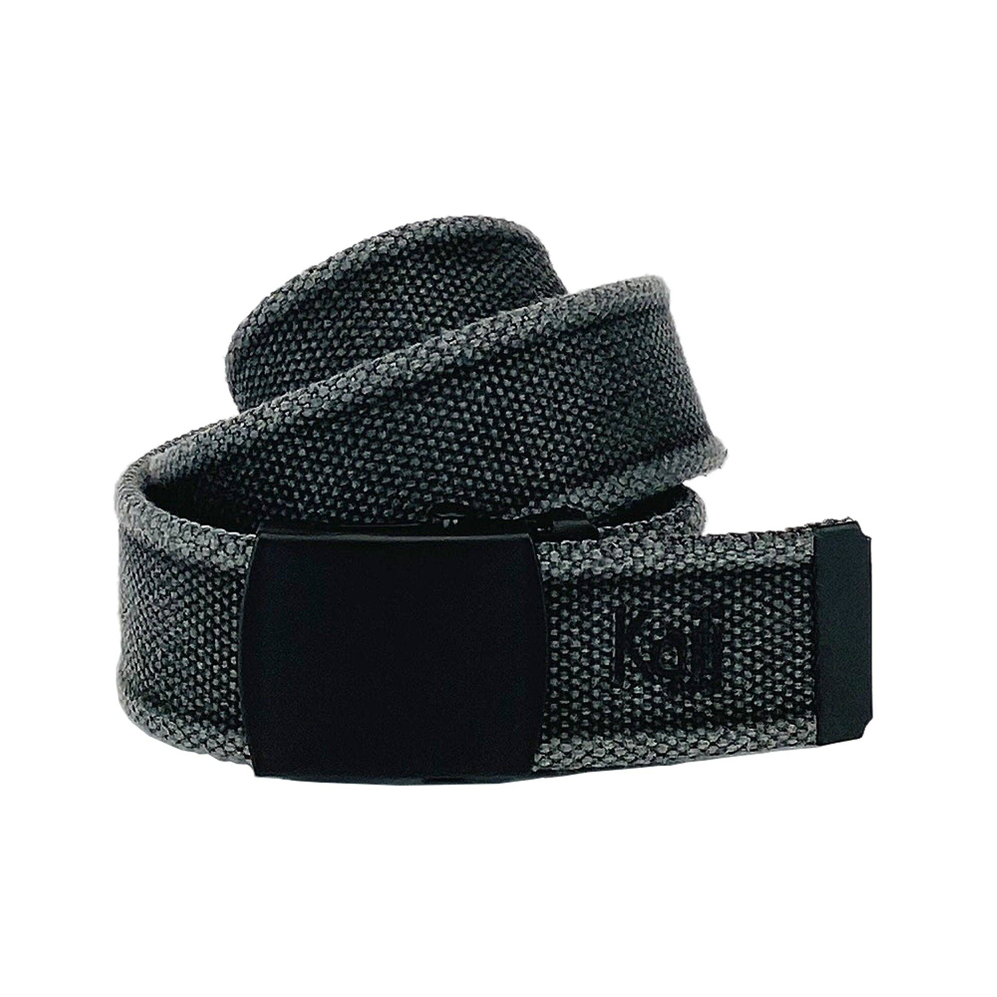 Kaili mood / RENATO BORZATTA - Italy since 1978 - - Wholesale Belt - Women's - K4010KB | Stone Washed Canvas Belt in Anthracite Color with Matte Black Buckle. Dimensions: 125 x 4 x 0.5 cm One Size - Adjustable. Packaging: Rigid Gift Box with Base/Lid0