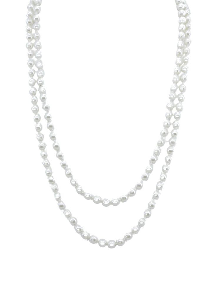 White Layered Pearl Necklace for wholesale by A Blonde and Her Bag