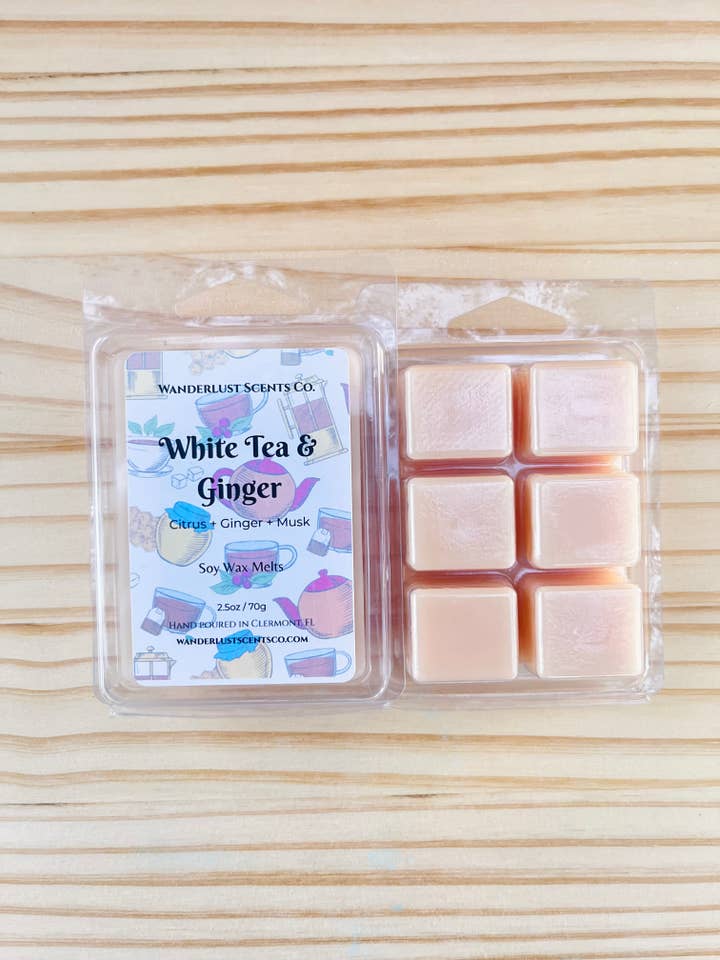 Summer Scented Soy Wax Melts Tarts 6 Cubes Clam Shell 2.5oz for wholesale by Wanderlust Scents Co.