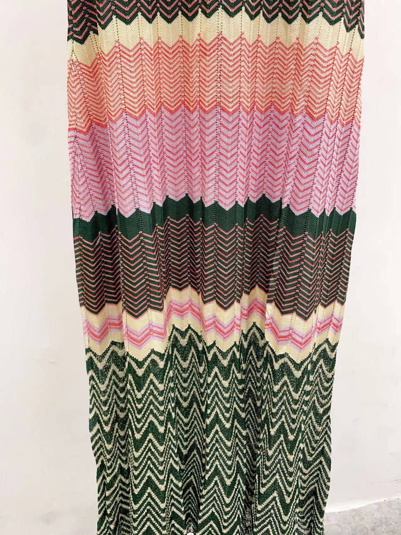 Multi Colored DR331 Retro Pleated Knit Dress - Spring/Summer Chic for wholesale on Faire13