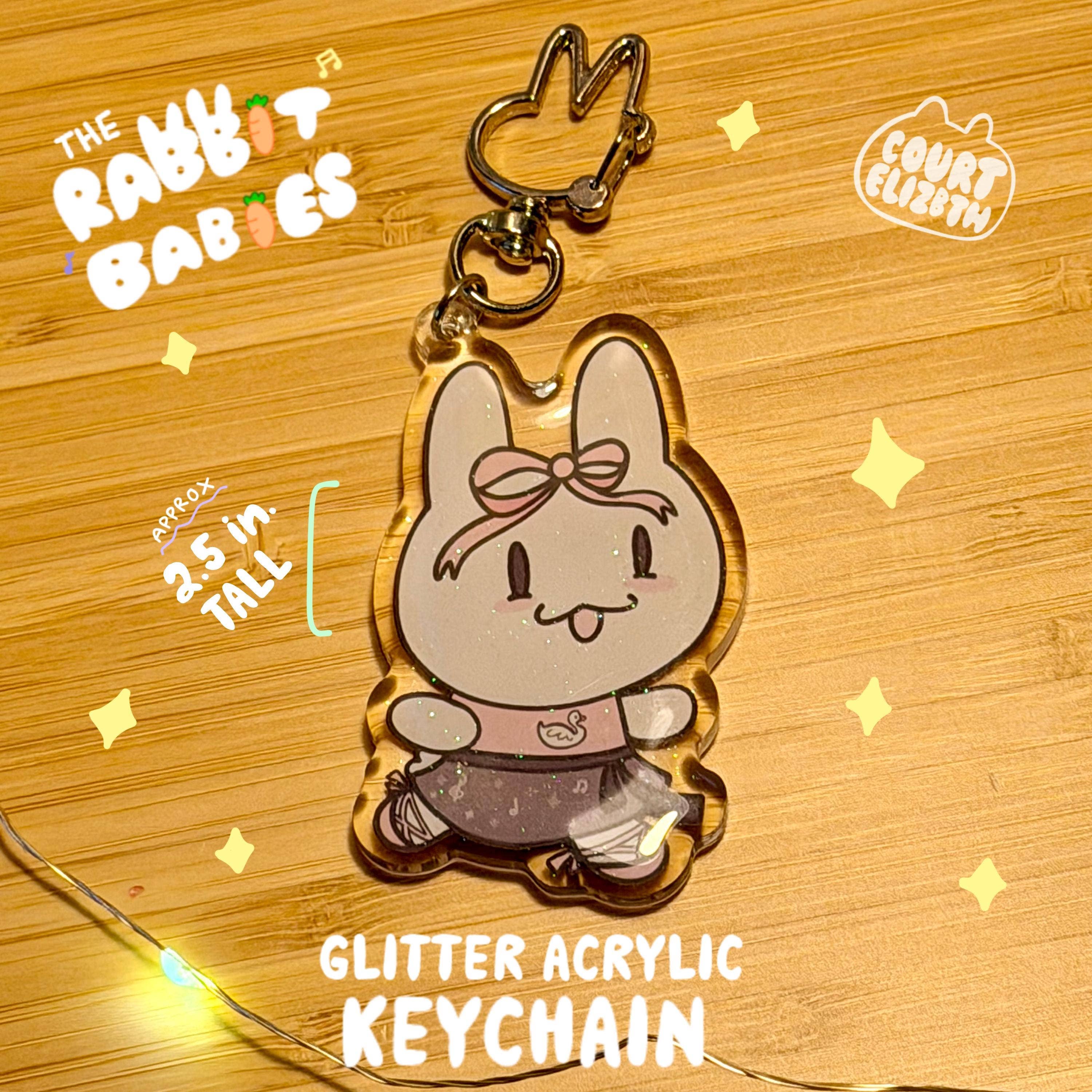 Courtney Elizabeth Studio - Wholesale Keychain - Women's - Kawaii Bunny Ballerina Glitter Acrylic Keychain1