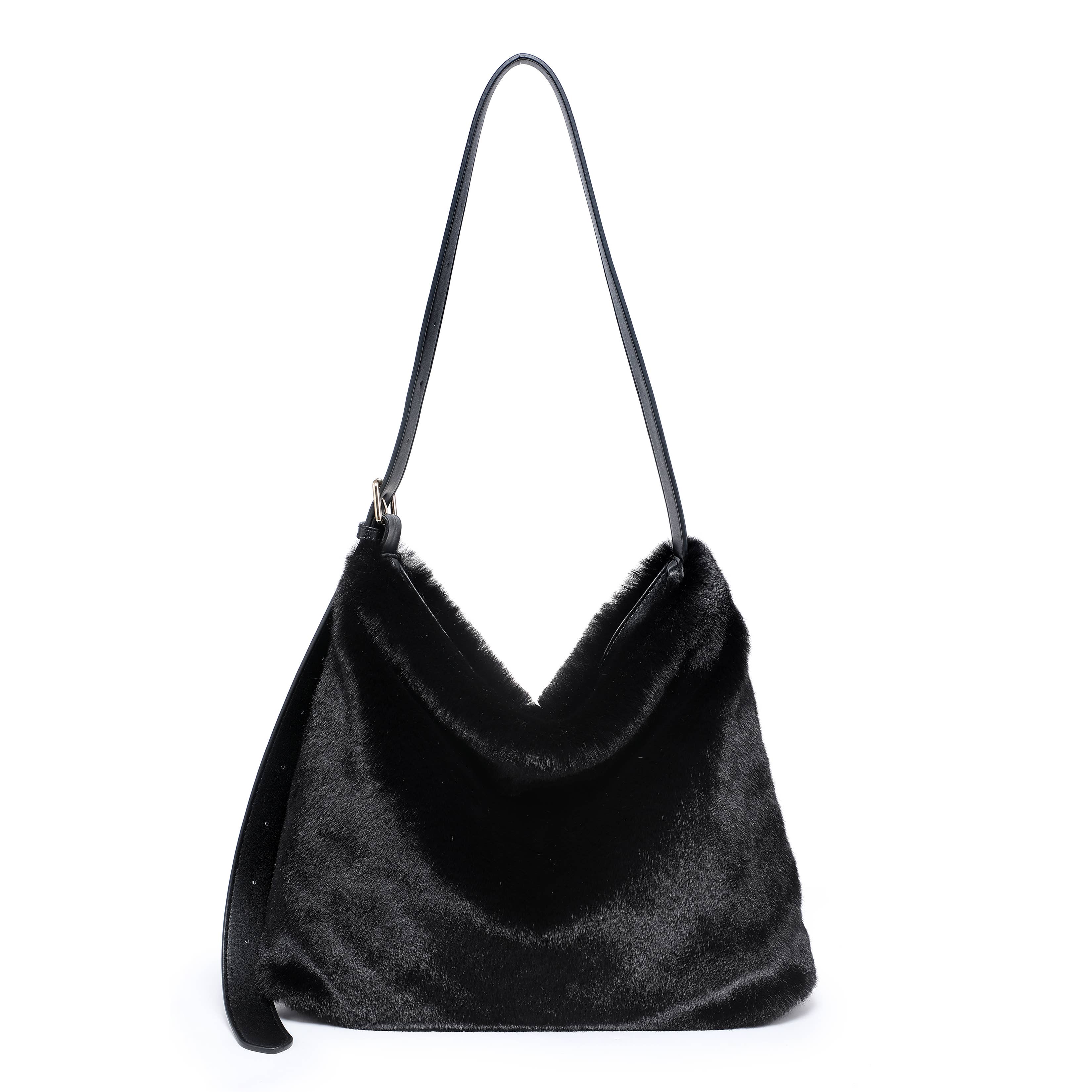 Papaya Fashion Ltd – wholesale Shoulder bag – women's – B25002-Faux Fur Top Zip Closure Shoulder Bag1
