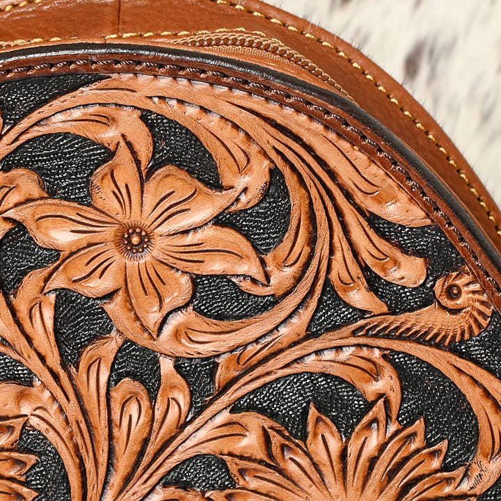 LS Western - Wholesale Backpack - Women's - ADBGA507 American Darling Western Cowhide & Tooled Leather Backpack Genuine Leather4