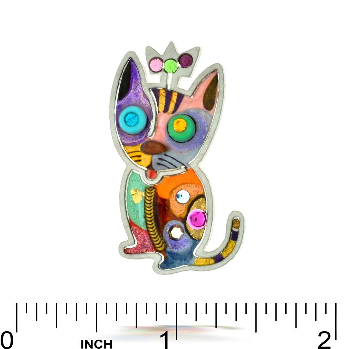 Seeka Jewelry and Judaica - Vente Broches - Seeka Kitty Cat avec épingle en forme de couronne1