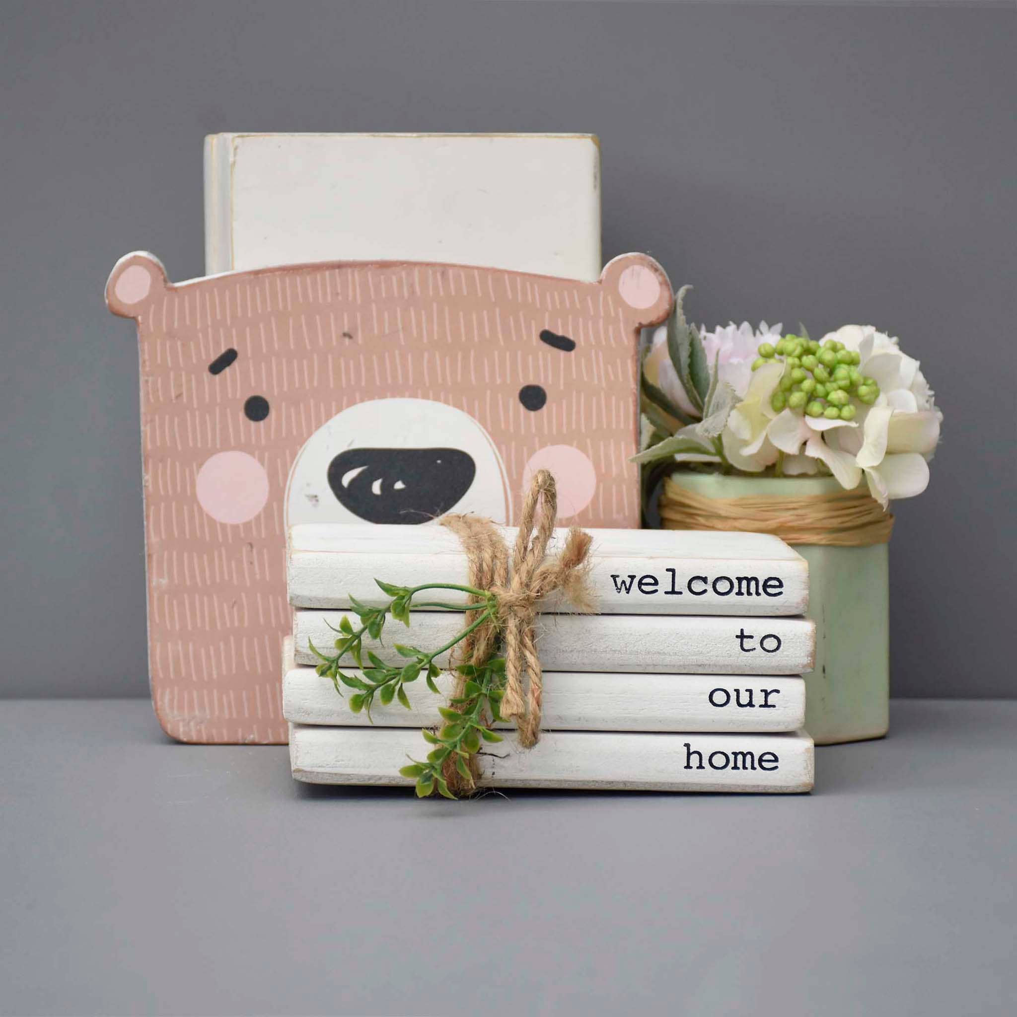 Paris Loft Inc - Wholesale Decorative Tabletop Object - Decorative Wooden Books - Welcome to Our Home1