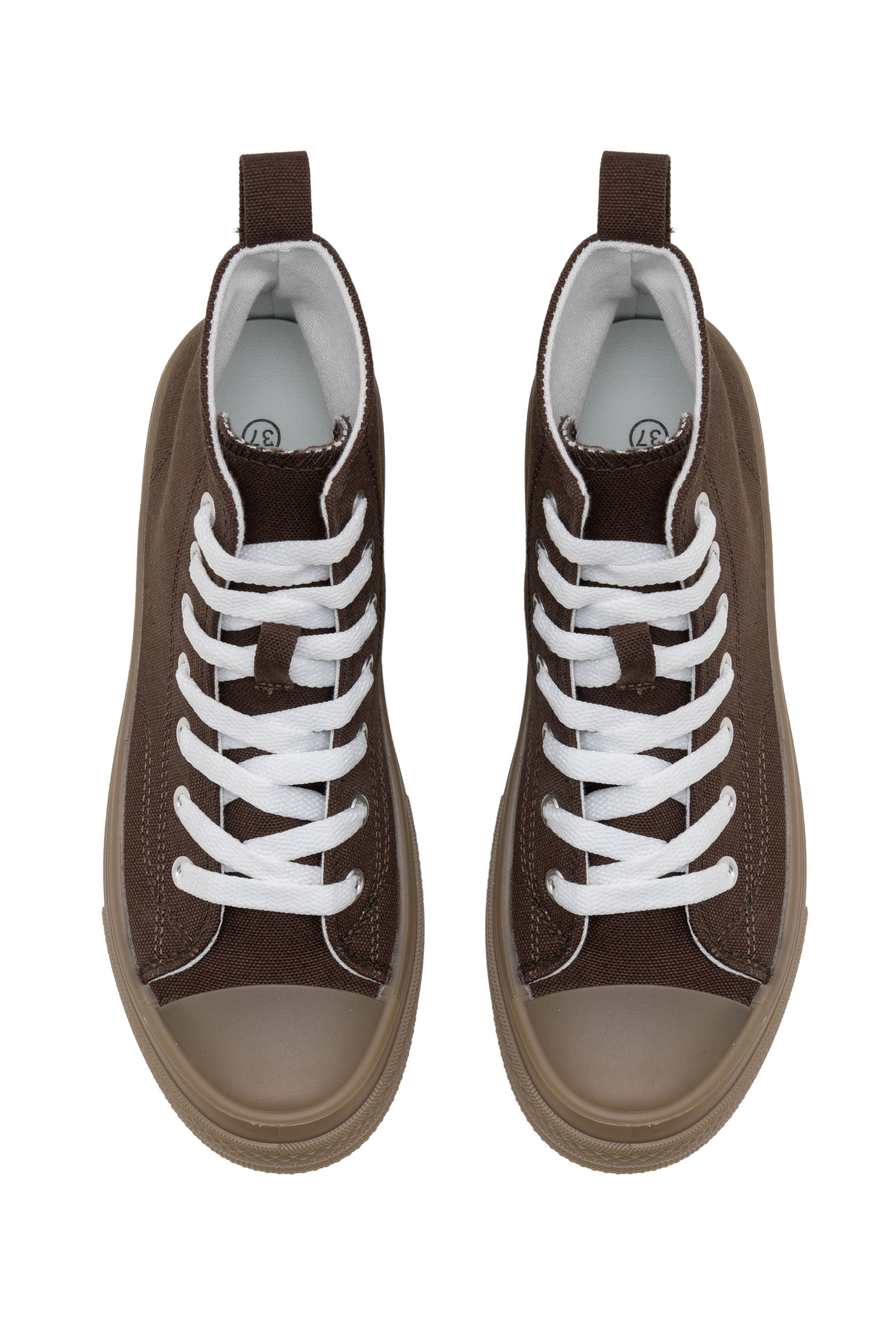 C'M PARIS - Wholesale Lifestyle Sneakers - Women's - Retro Style High-Top Canvas Sneakers 12222