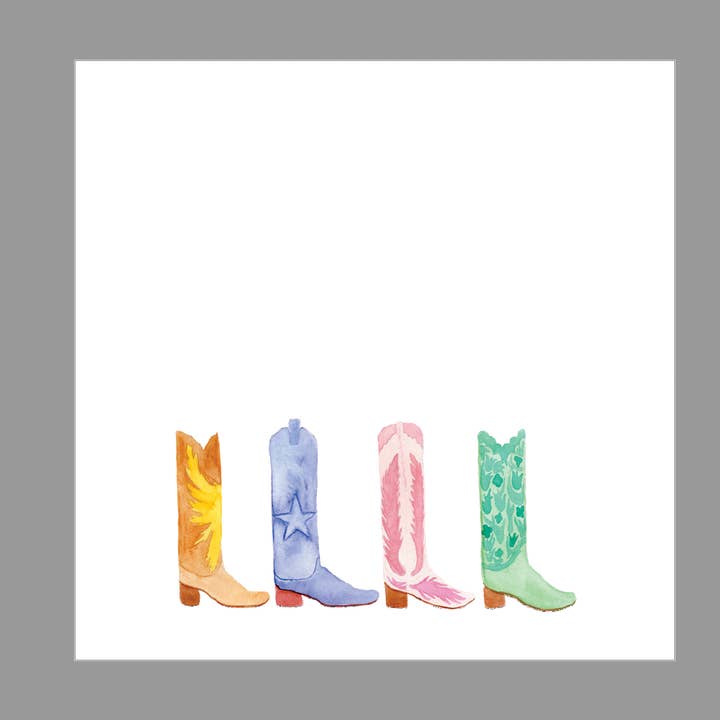 Guardanapos Cocktail Boot Cowboy Watercolor por atacado de Magnolia Paperie