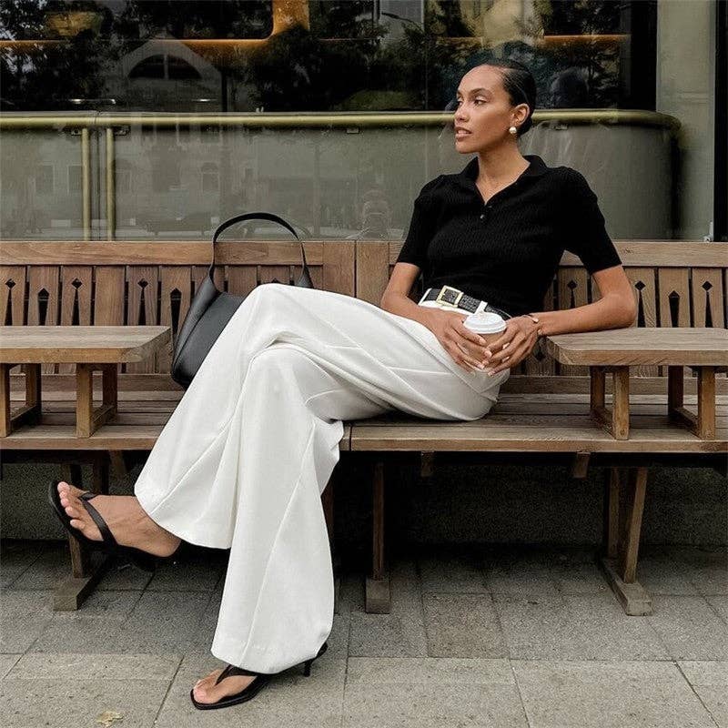 CALCÁREO Pantalones ajustados blancos casuales y elegantes de venta al por mayor en Faire2