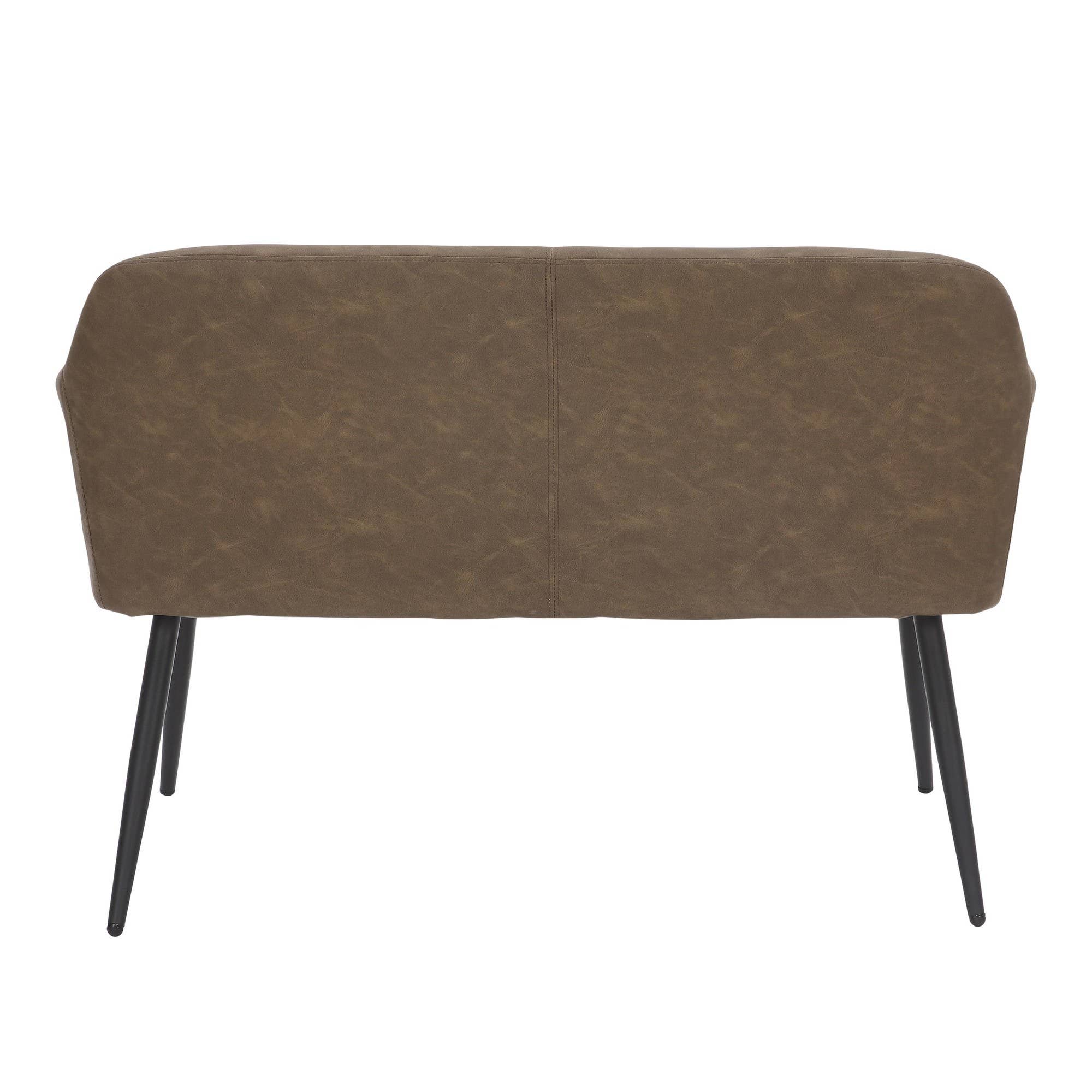 Black Steel Camel PU Daniella High Back Bench for wholesale on Faire11