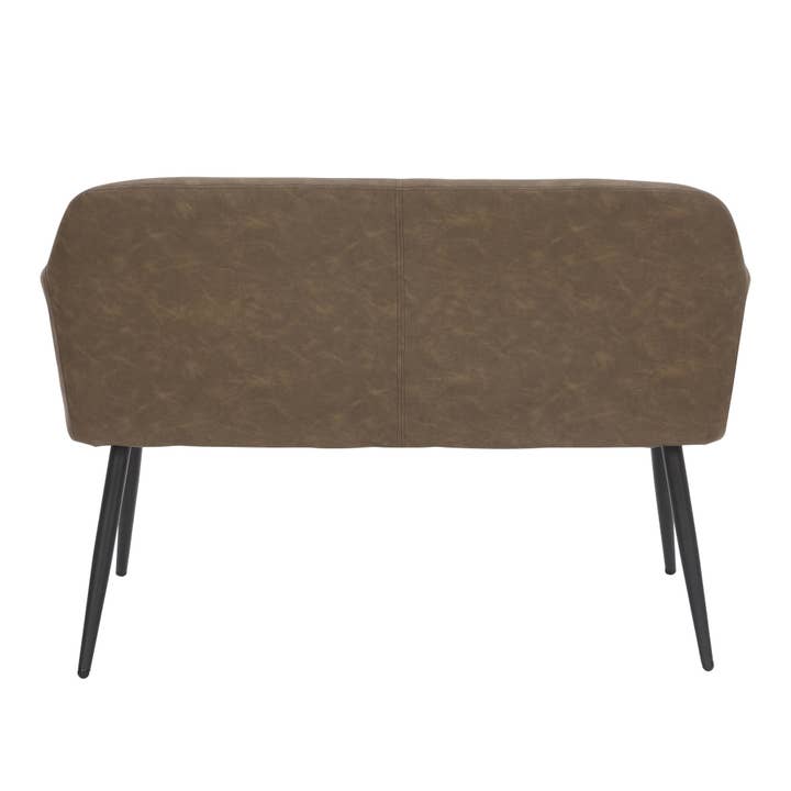 Black Steel Camel PU Daniella High Back Bench for wholesale on Faire11