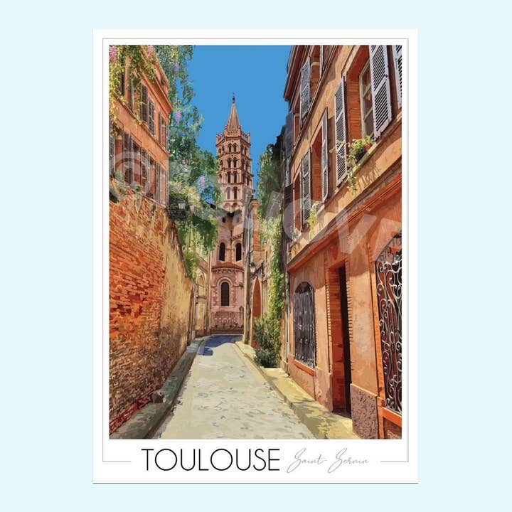 Cartaz Da Basílica de Saint-Sernin de Toulouse por atacado de Foliove
