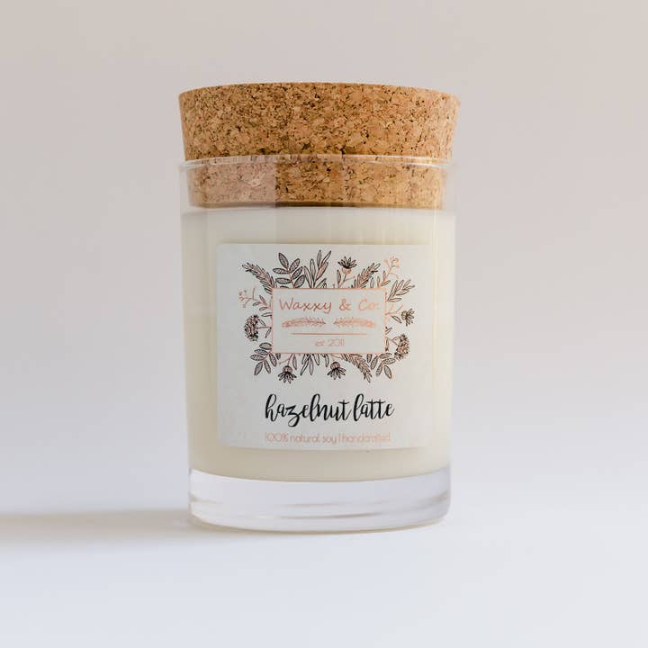 HAZELNUT LATTE SOY CANDLE for wholesale by Waxxy & Co.