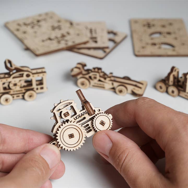 Ukidz LLC - Wholesale DIY Craft Kit - Kids - UGears U-Fidget Vehicles -Wooden 3D Puzzles - DIY3