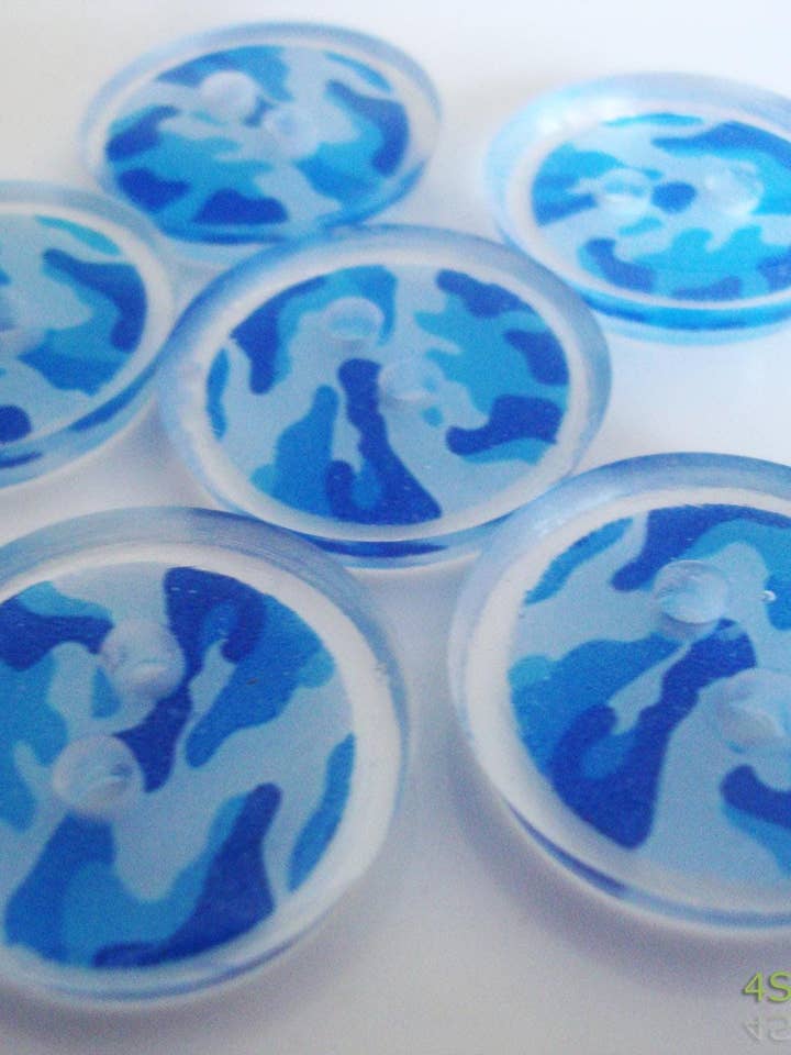 Handmade Resin Camouflage Buttons for Sewing & Crafts for wholesale by ButtonTHIS