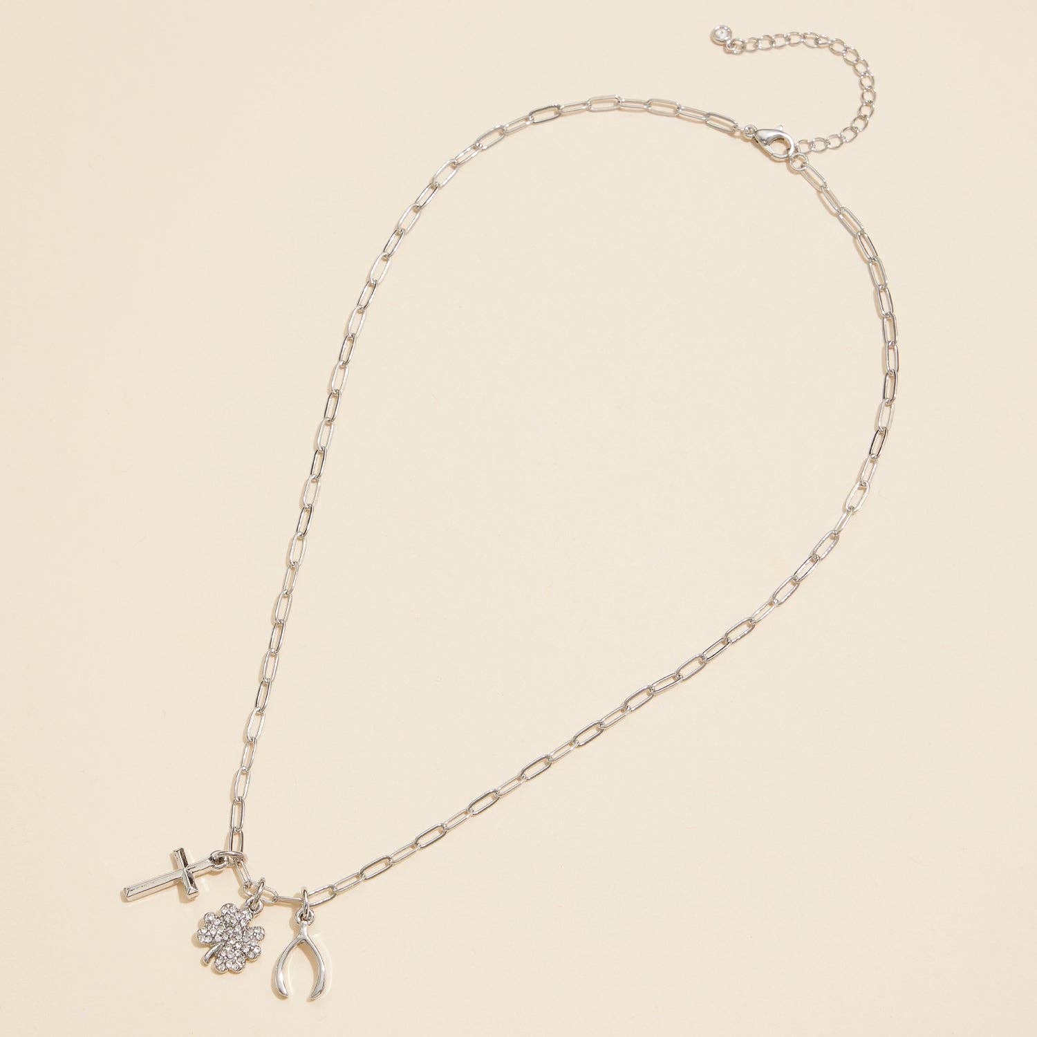 Gold Dipped Necklace with 3 Symbolic Charms for wholesale on Faire4