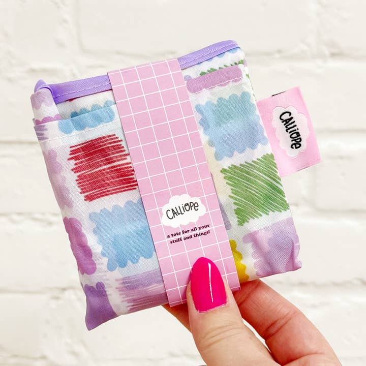Scribbles & Blobs Mini Reusable Tote for wholesale by Calliope