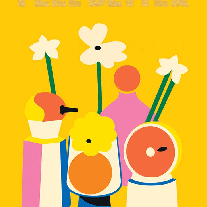 FLEURS DE RÉTABLISSEMENT CARTE DE VŒUX DE RÉTABLISSEMENT 4,5 x 6,25" pour la vente par Calypso Cards LLC