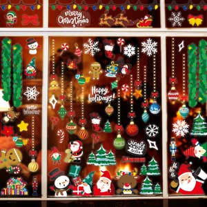 Christmas Tree Stickers - Glitter Adhesive Decals for Crafts & Scrapbooks -  63 Pieces