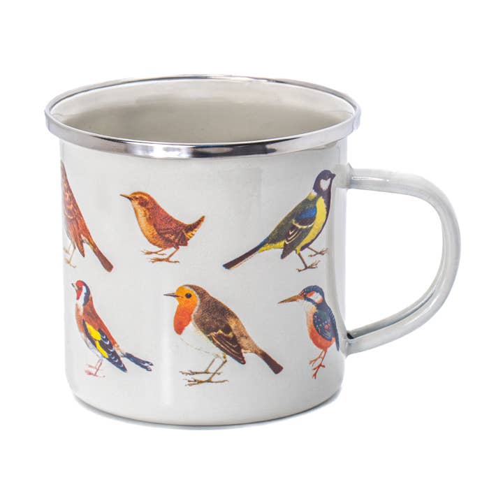 Vintage Birds Enamel Mug for wholesale by Sass & Belle Europe