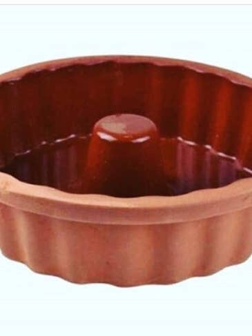 Clay cake pan, Tube Fluted Cake Pan. for wholesale by GJE Terracotta