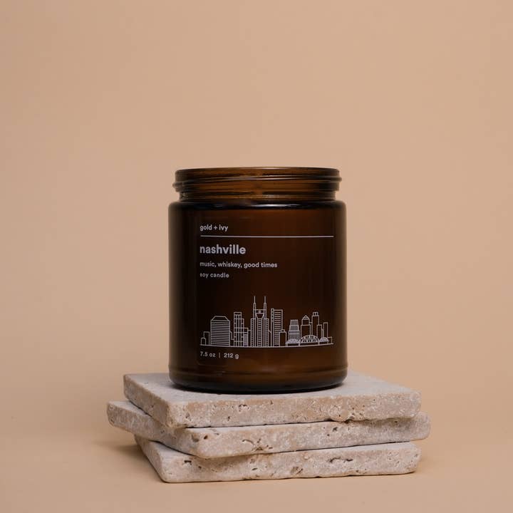 gold + ivy - Wholesale Jar/Filled Candle - nashville soy candle - music, whiskey, good times1