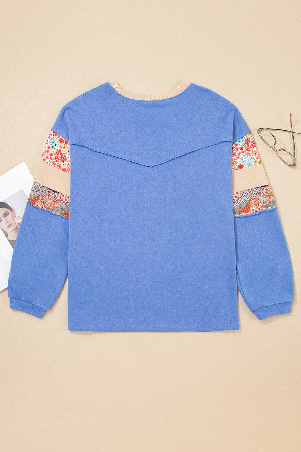 PRETTY BASH - Venta al por mayor Túnica - Mujer - Top de Costura Inversa con Parche Floral de Talla Grande12