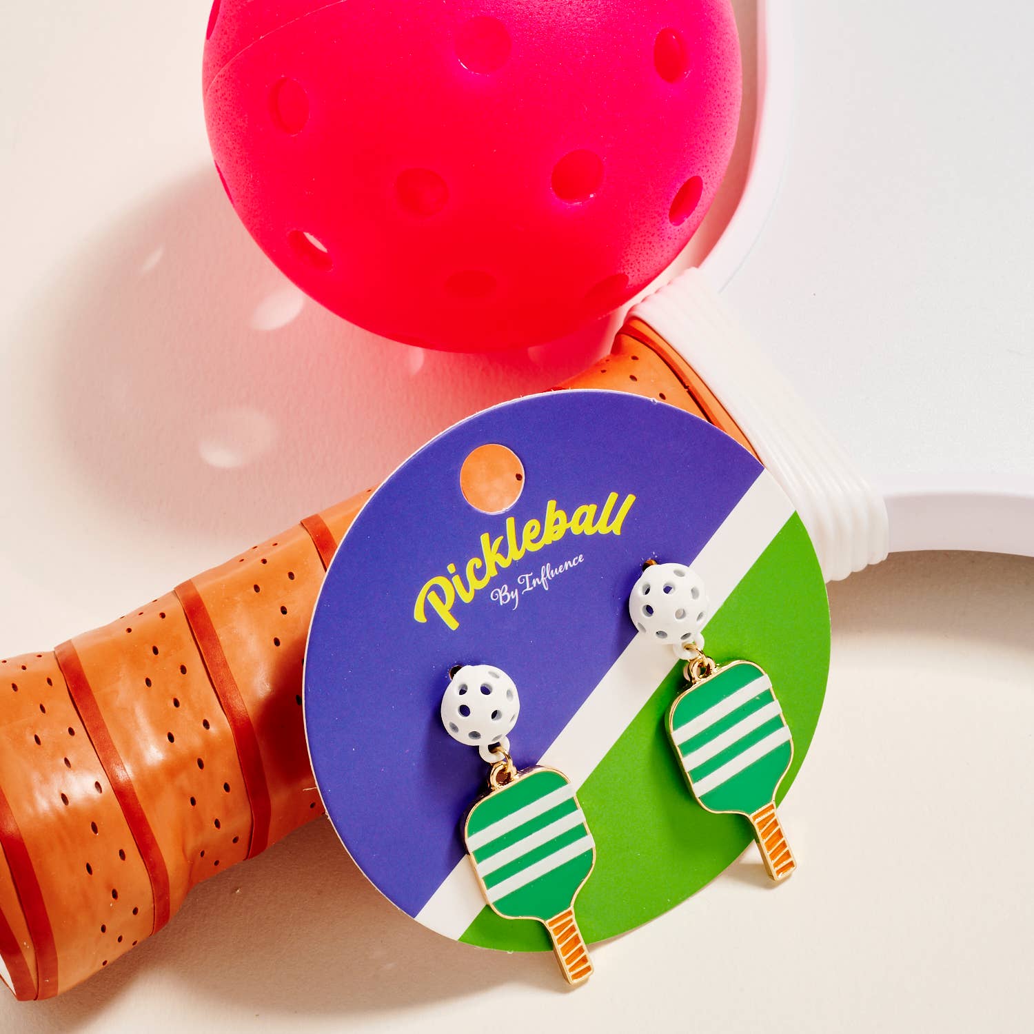 Designature New York - Wholesale Dangle Earrings - Sports Pickleball Enamel Pattern Post Earrings1