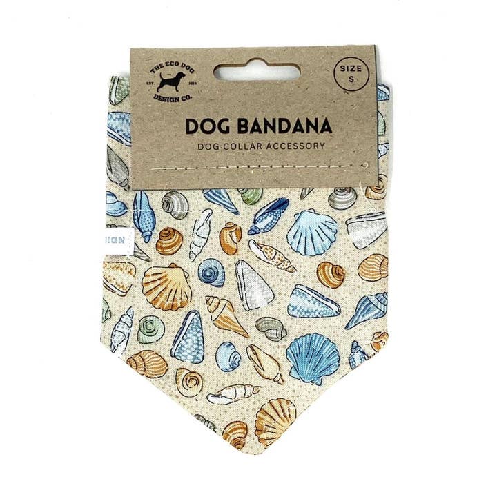 Seashell Novelty Beach Slip-On Collar Dog Bandana for wholesale by EcoDogDesigns