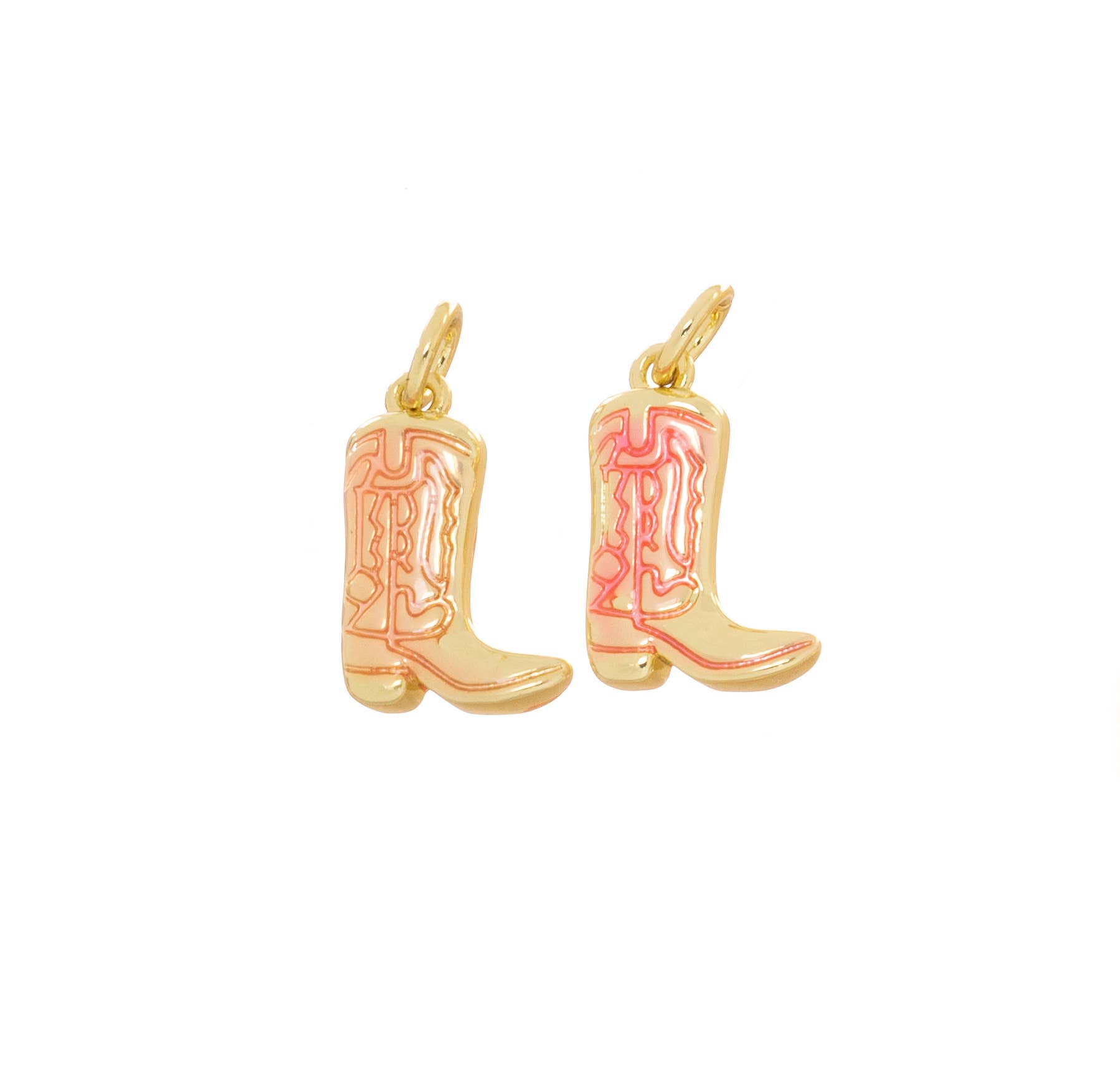 Jewel Pledge - Wholesale Individual Charm/Pendant - Cowboy Boot Charm,Western Jewelry Gold Charms CPG27911
