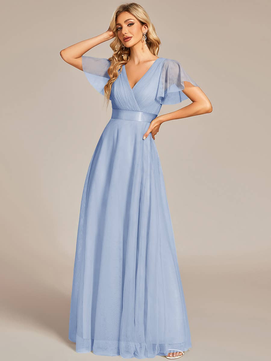 Ever-Pretty - Vente Robe de soirée – femme - Robe de demoiselle d'honneur trapèze à col en V76