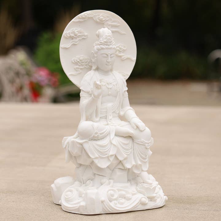 Lungta Imports - Wholesale Sculpture - Kuan Yin Quan Yin Statue Female Buddha Blessing 8 Inches Tal2