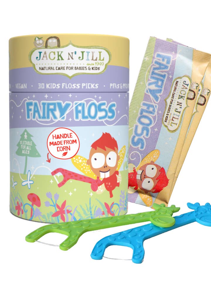 Jack N' Jill Fairy Floss Dental Flossers - 30 pack for wholesale by Jack N' Jill Kids & NFco