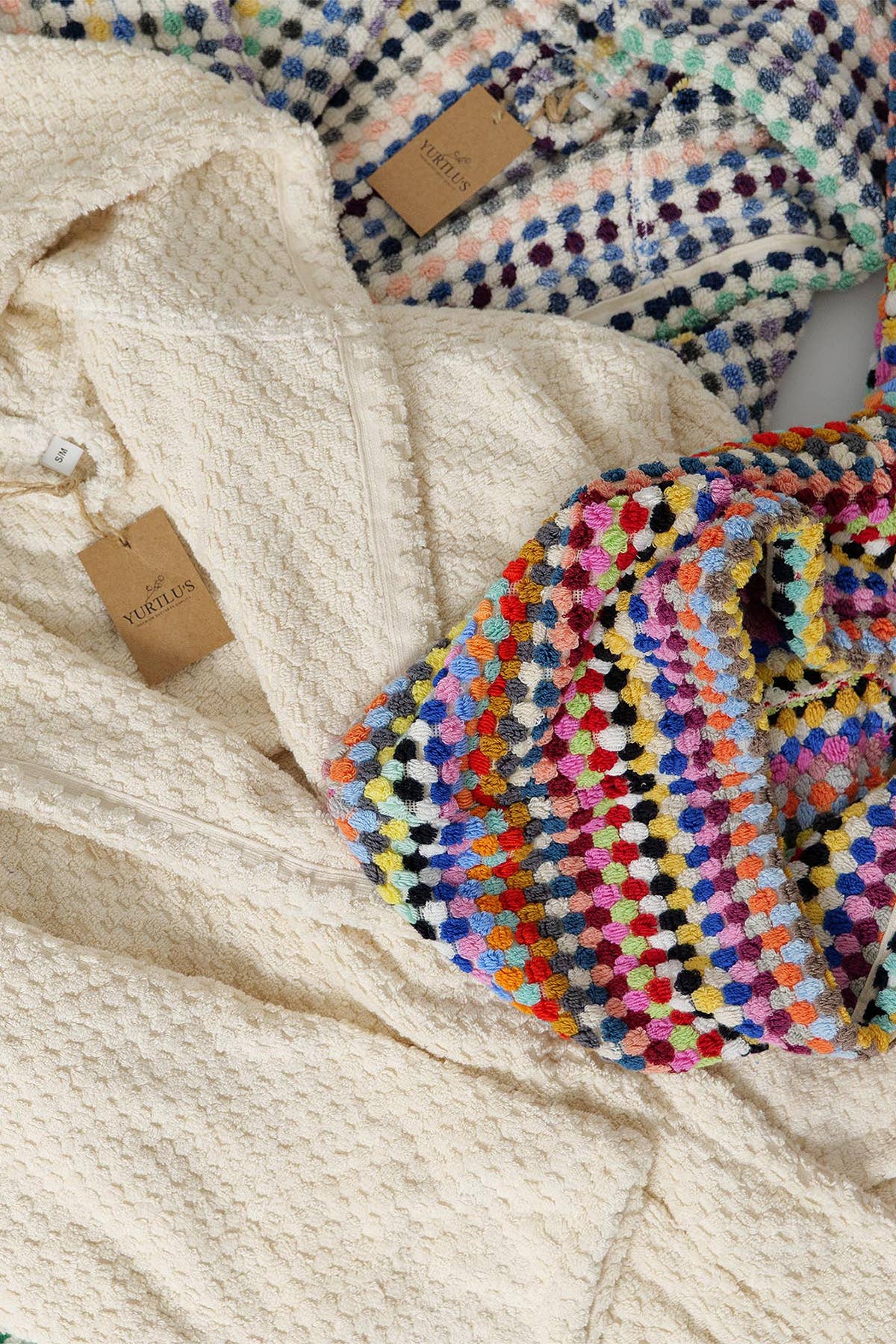 YURTLUS - Wholesale Robe - Women's - Unique 100% Cotton Pockets Bathrobe, Bubble Handwoven Robe64