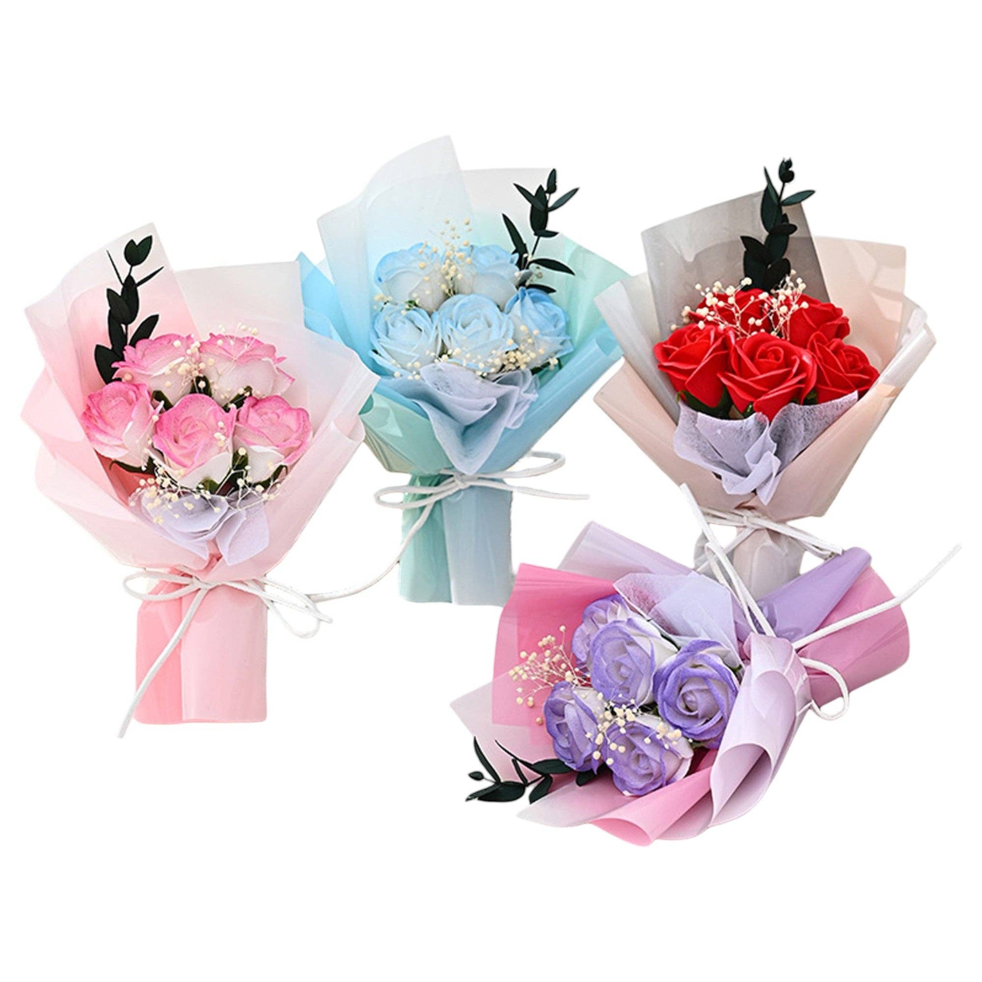 ASSORTED Mix Rose Short Stem Artificial Flower Bouquet FA009 (12PC) for wholesale on Faire1