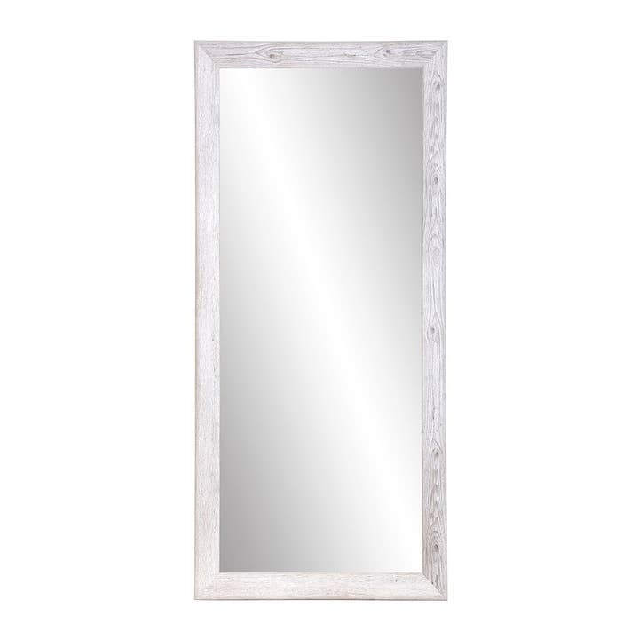 Specchio da pavimento bianco lavato 32,5 «x 71,5" per la vendita all'ingrosso da parte di BrandtWorks