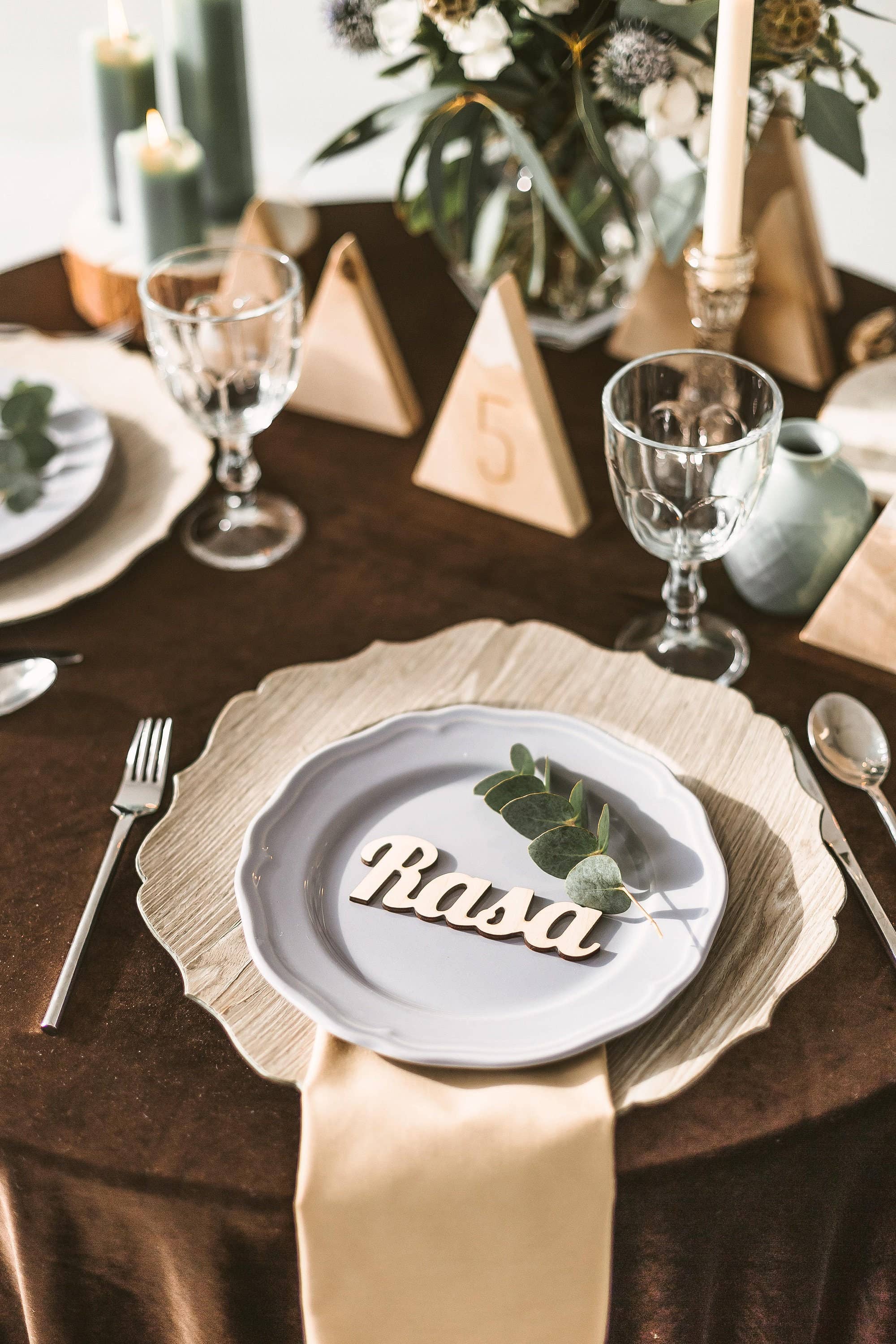 Woodinout - Wholesale Place Card / Place Holder - Wedding favor tags, Seating chart name tags,2