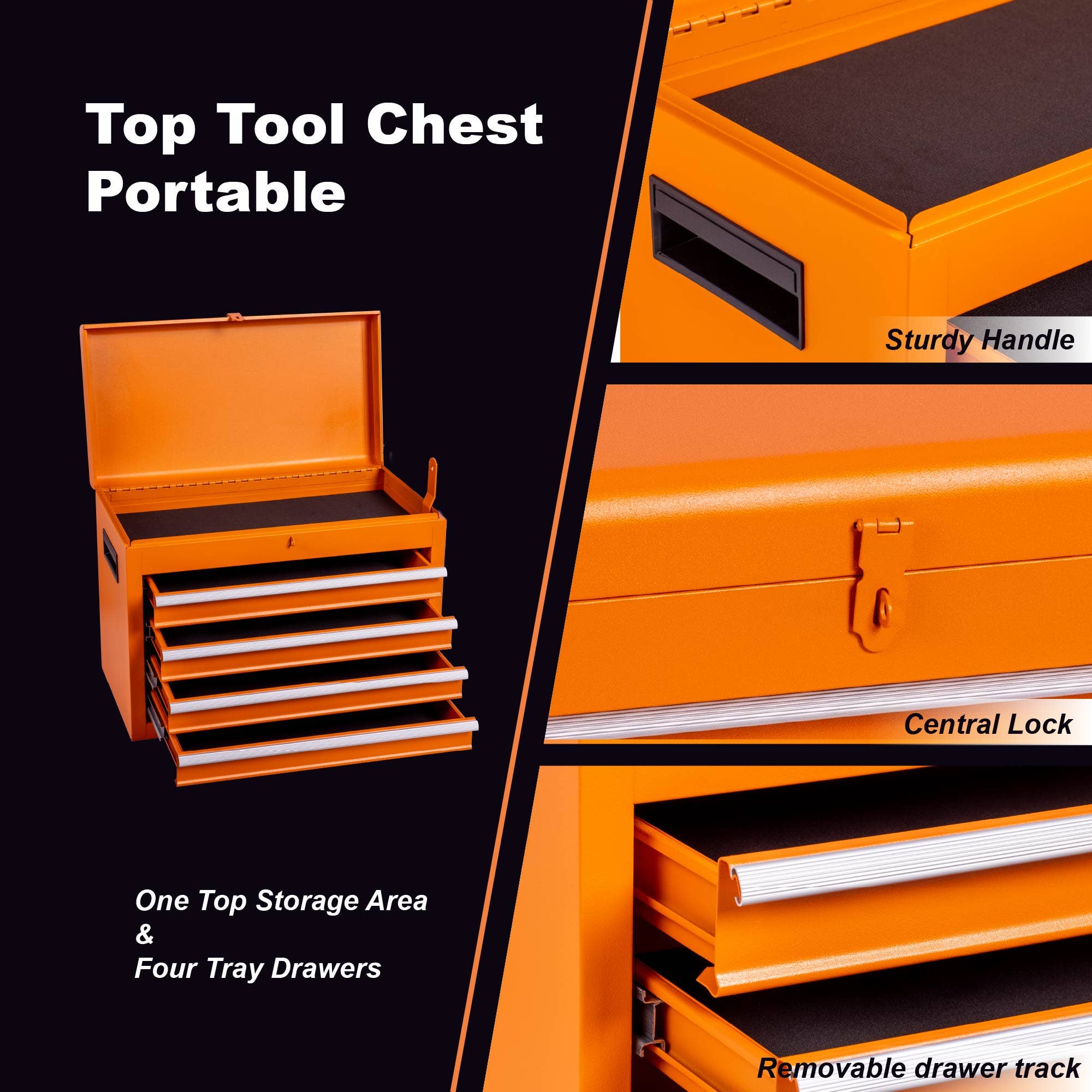 HOMYCASA DESIGN INC - Wholesale Tool Set - 5-Drawer Rolling Tool Chest Detachable Top Box 41.5lb12