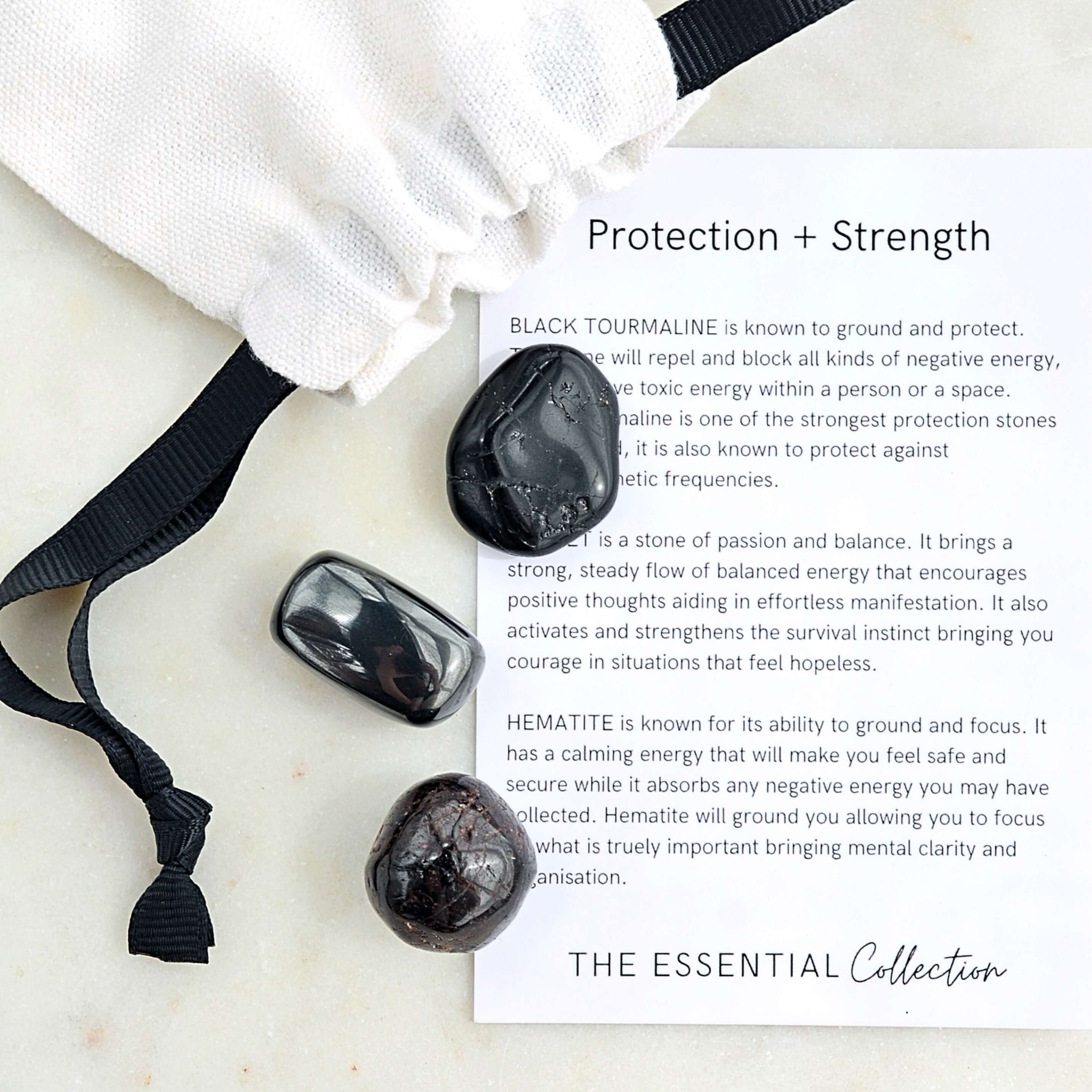 The Essential Collection - Wholesale Spiritual Stone/Crystal - Protection + Strength Crystal Kit1