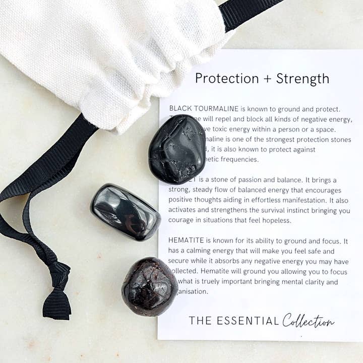 The Essential Collection - Wholesale Spiritual Stone/Crystal - Protection + Strength Crystal Kit1